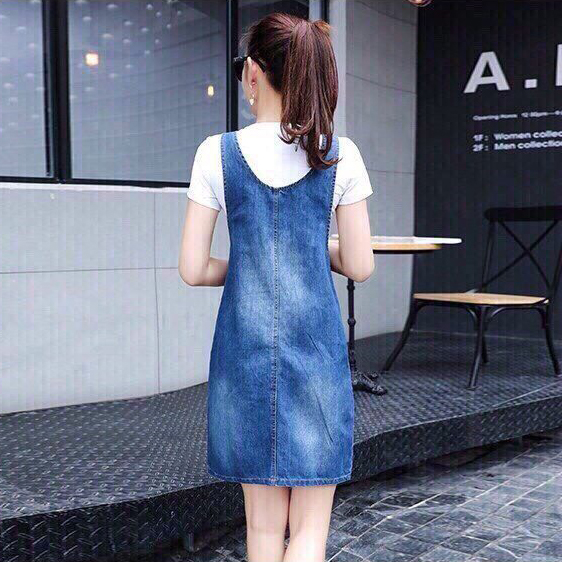ĐẦM YẾM JEAN FORM BÍ PHỐI TÚI - NJ8826